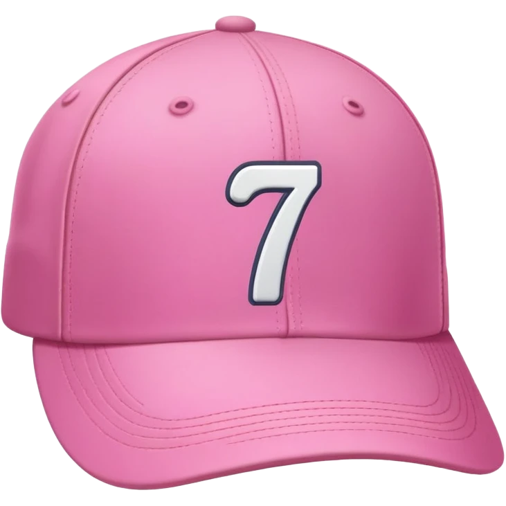 pink cap with number “7” on it emoji