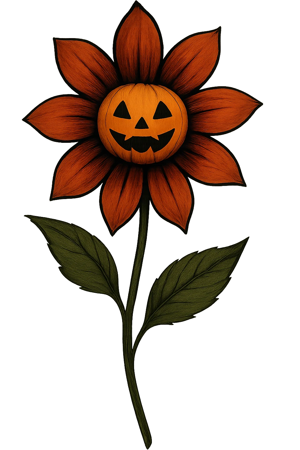 Halloween flower remove background, remove shadow emoji