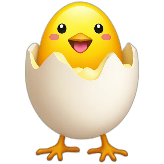 Egg with baby chicks legs emoji