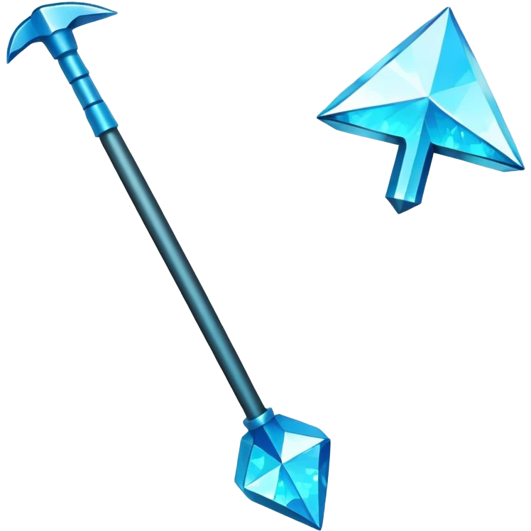 Minecraft diamond hoe front view emoji
