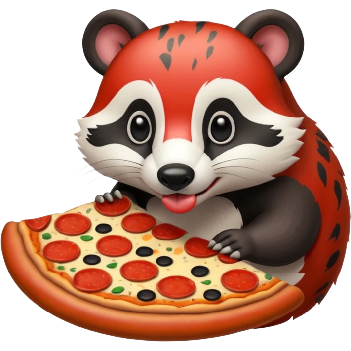 badger eating pizza  emoji