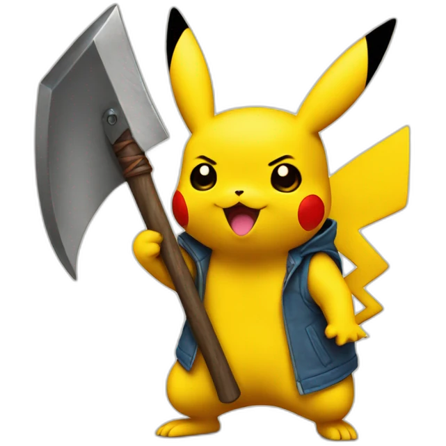 Pikachu with a axe emoji