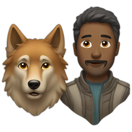 People and wolf  emoji