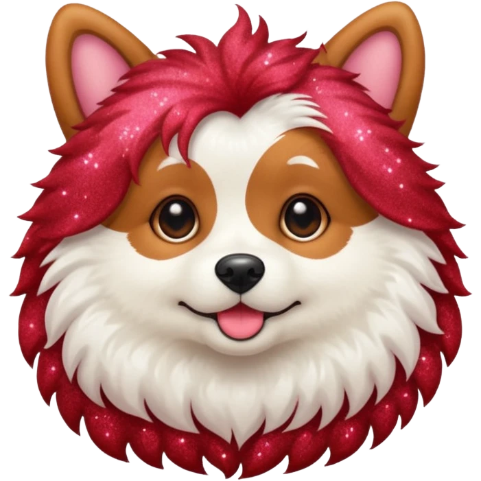 red glitter cute dog emoji