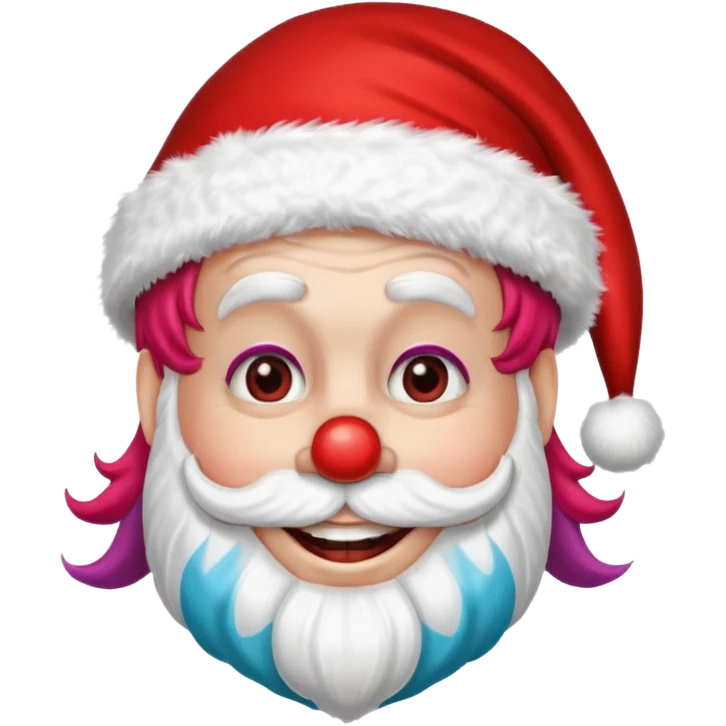 santa with clown emoji