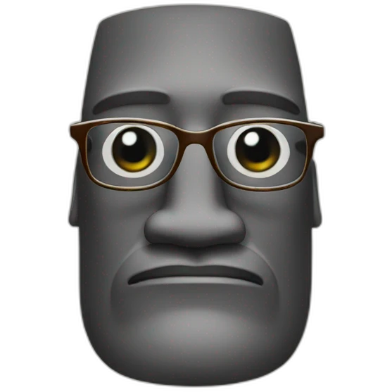 Moai with glasses emoji