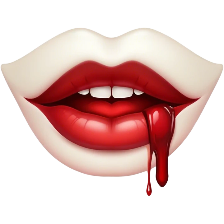Vampire lips with blood emoji