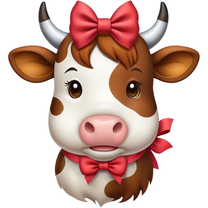 cow wearing a bow  emoji