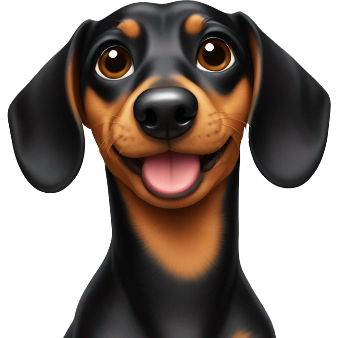 Black and tan Dachshund blowing a kiss emoji