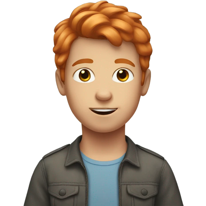 boy with ginger hair indoors emoji