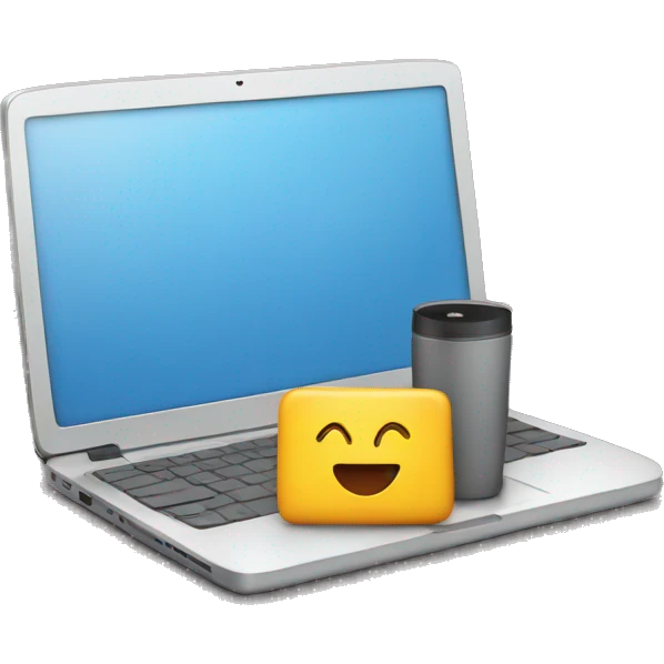 Smartphone with a laptop emoji