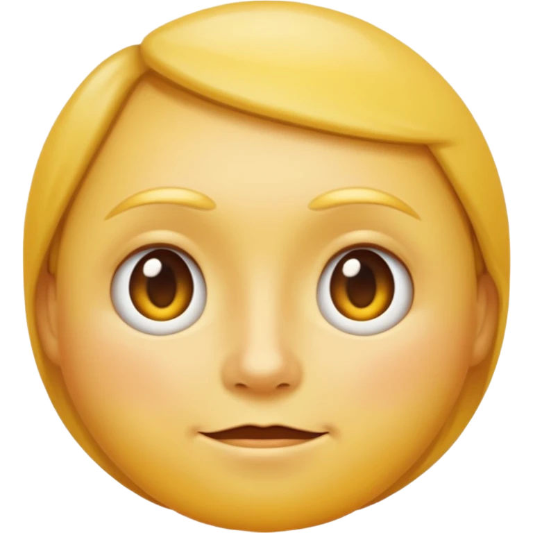 simple round yellow face with subtle soft glow around edges, classic Apple emoji style emoji