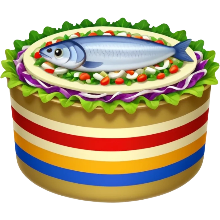 salad herring under a fur coat emoji