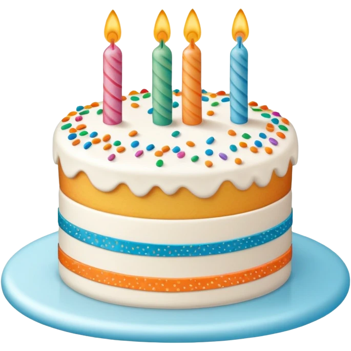 Birthday cake with “Casey” written on it emoji