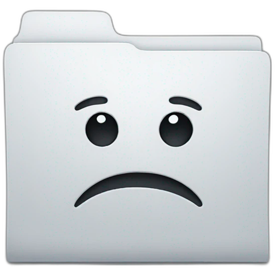a empty folder with a sad face emoji