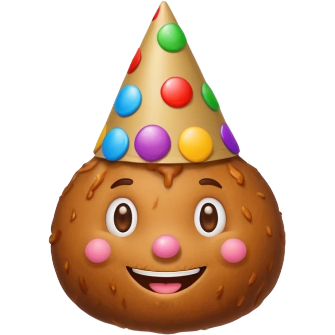 Meatball with party hat and face  emoji