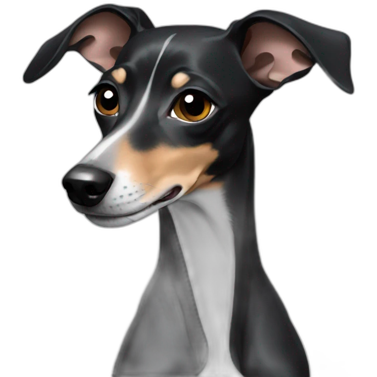 Completely black italian greyhound emoji