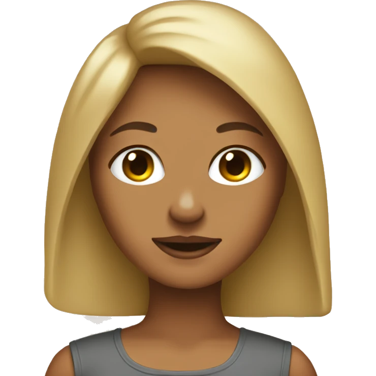 Tan skin girl with blonde wolfcut emoji