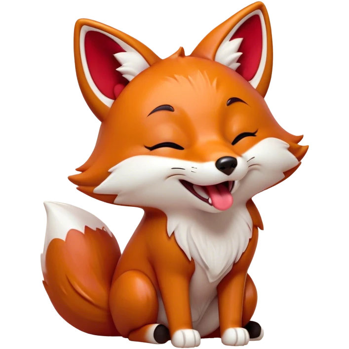 Cinematic Cute Yawning Fox Portrait Emoji, Head tilted slightly with a dramatic, wide-open yawn, showcasing a soft, velvety red Fur with subtle white accents, floppy ears slightly drooping, round amber eyes barely open in drowsy contentment, Simplified yet irresistibly adorable features, highly detailed, glowing with a soft, cozy glow, high shine, relaxed yet expressive, stylized with a touch of natural whimsy, bright and endearing, soft glowing outline, capturing the essence of a sleepy yet affectionate fox, so drowsy it feels like it could stretch right out of the screen and curl up for a nap! emoji