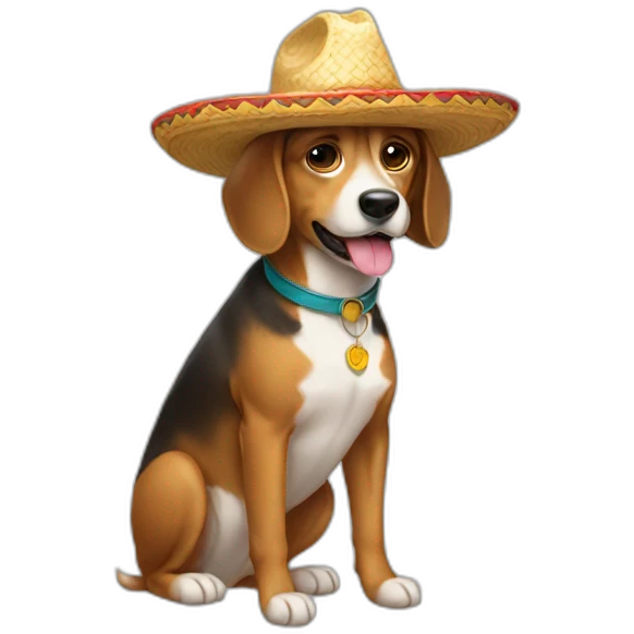 Perro con sombrero emoji
