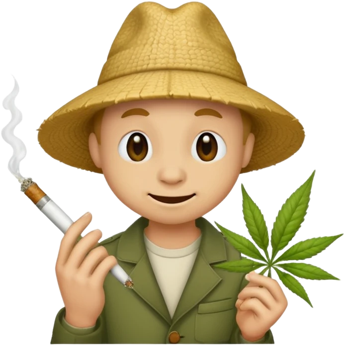 Funny animal with weed joint emoji