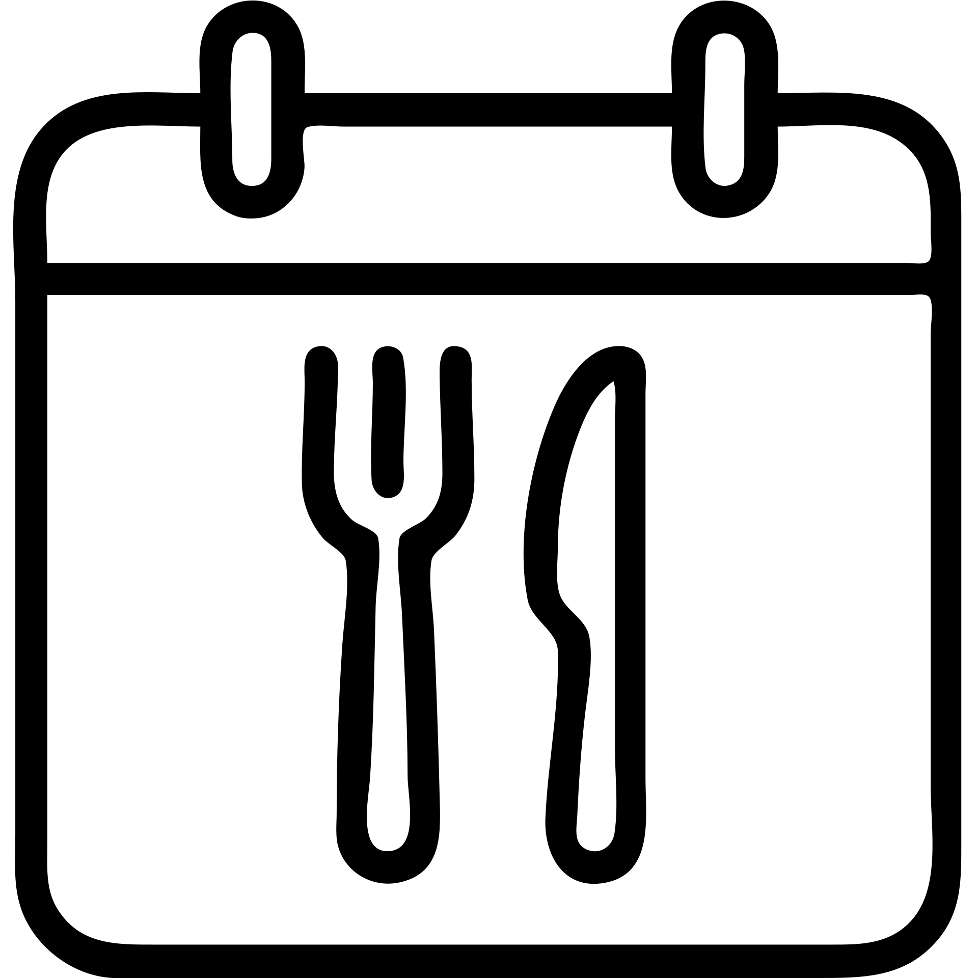 minimalistic bold black-and-white icon, square, flat, no gradients, modern calendar with a fork and knife side by side inside, clean geometric lines, inspired by Netflix and Lifesum, no background, vector style, suitable for dark and light mode emoji