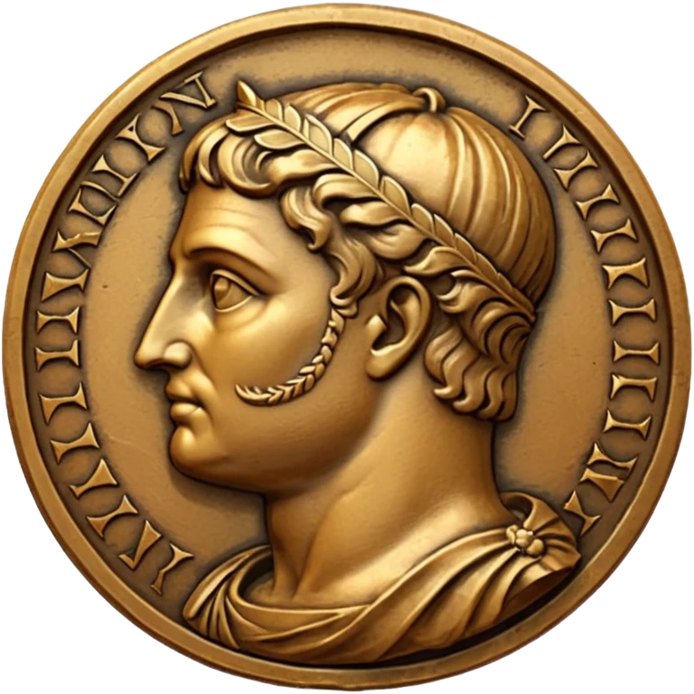 An emoji of an ancient Roman coin with an emperor's profile. emoji