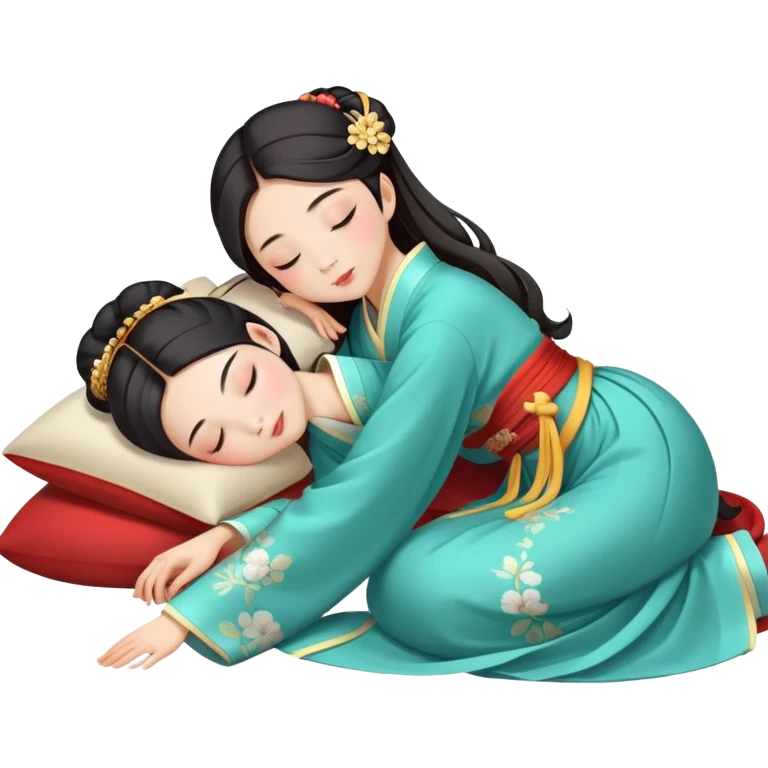 Beautiful girl sleeping in Hanfu emoji
