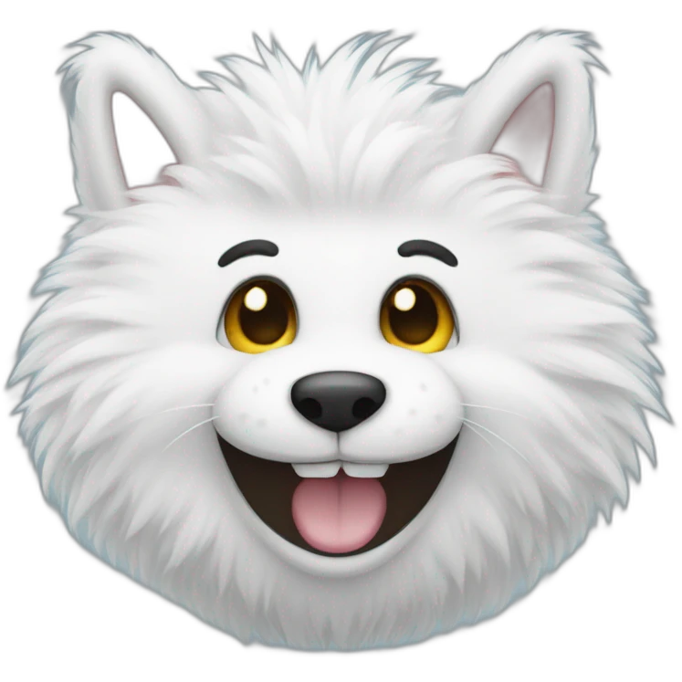 White furry smile emoji