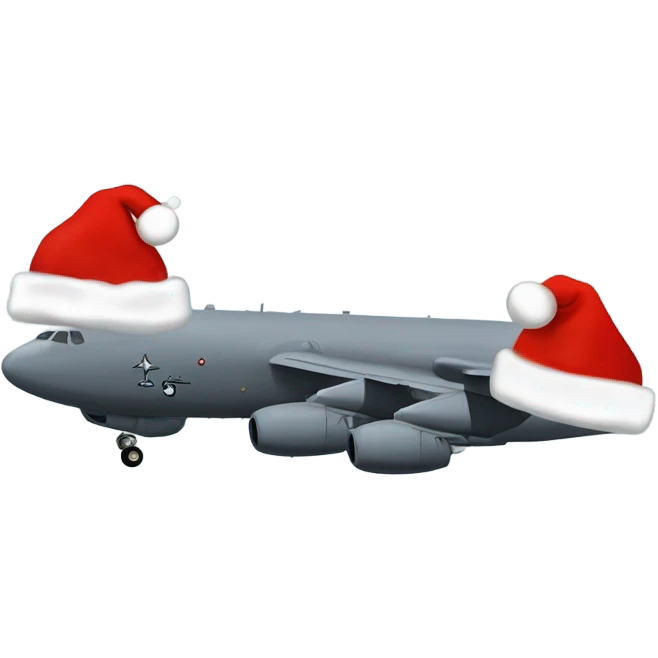 A kc-135 from Selfridge air national guard base wearing a Santa hat emoji