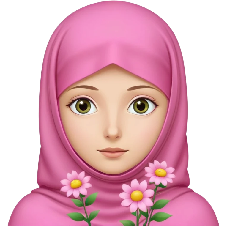 pink burka with flowers girl but with the face covered less the eyes emoji