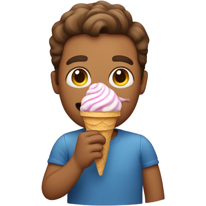 a guy eating ice cream emoji
