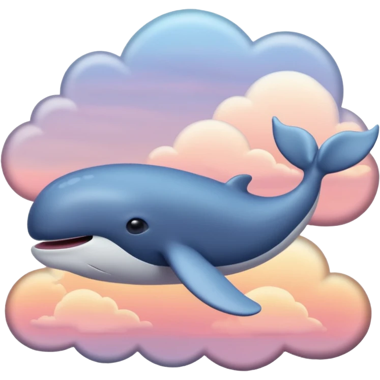 Sky Whale – Gigantic whale drifting among pastel sunset clouds. emoji