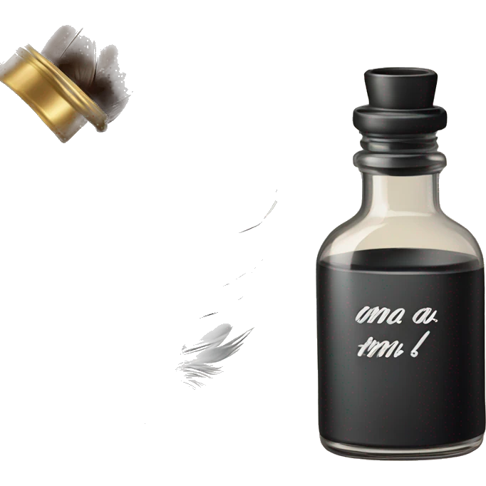 a feather quill and ink bottle emoji