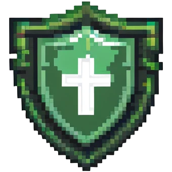 Green shield with </> code symbols in white emoji
