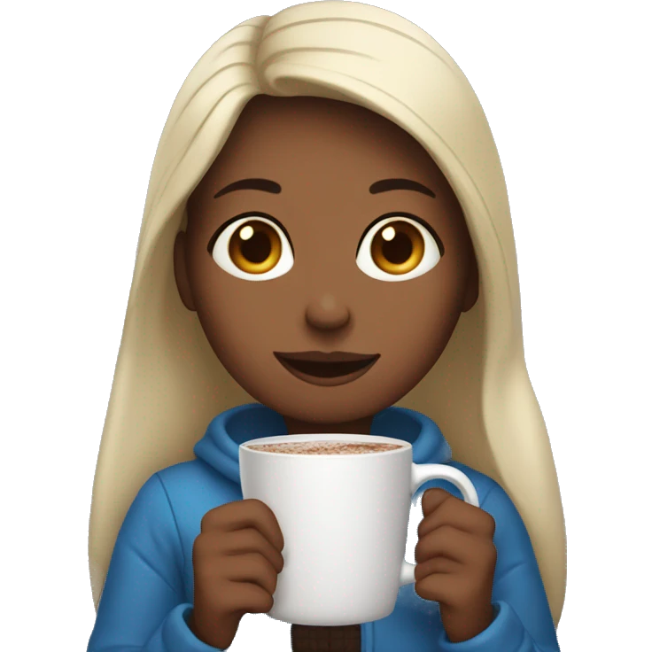 A girl drinking hot chocolate  emoji