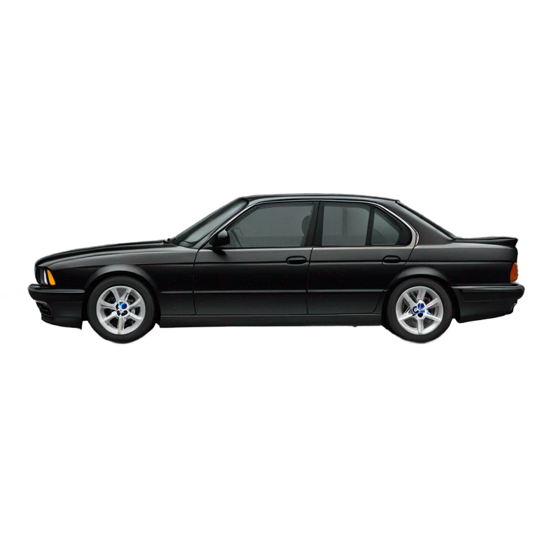 Bmw e32 black side view black interior  emoji