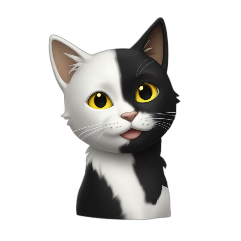 Chat noir et blanc emoji