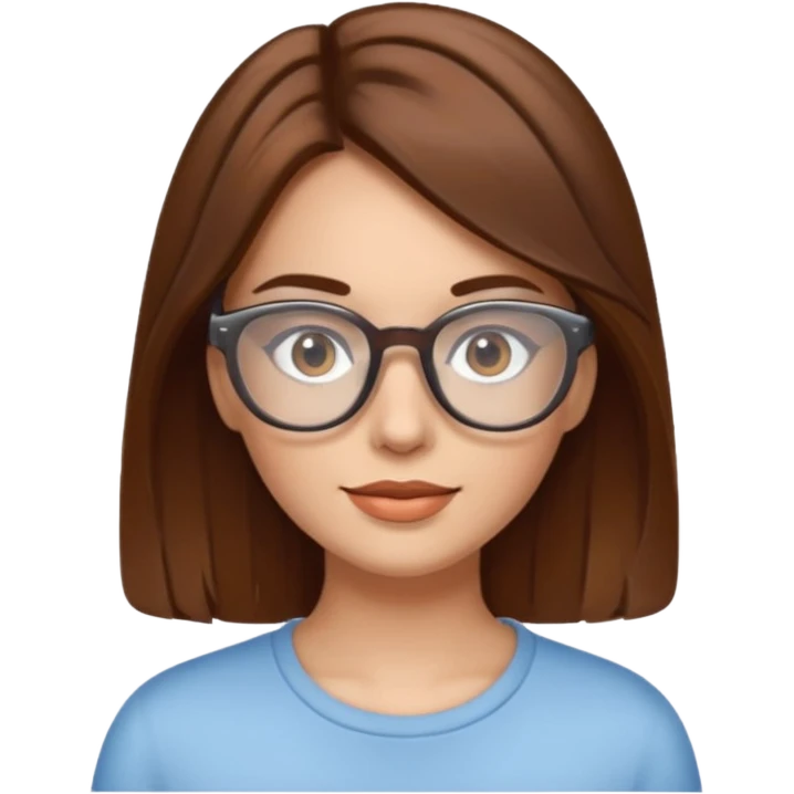 femme brune lunettes transparentes emoji