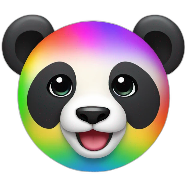 Rainbow panda emoji
