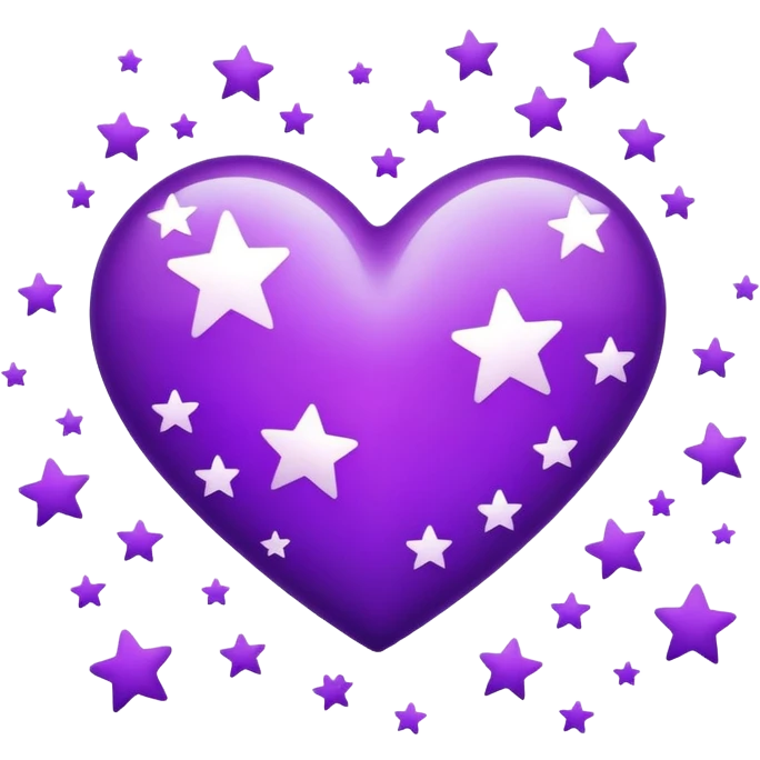 Purple Heart with stars  emoji