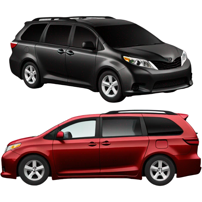 red toyota sienna wrecked against black chevy Camaro  emoji