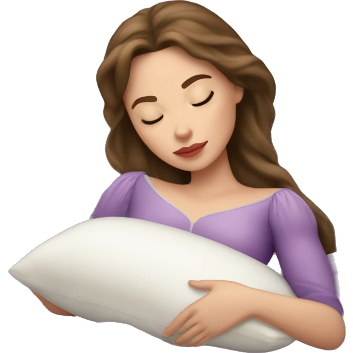 sleeping beauty brunette white girl with a silk pillow emoji