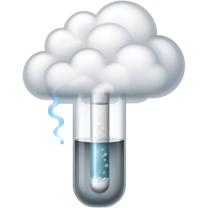 a test tube surrounded by smoke emoji