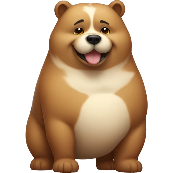 chubby bear dog with a belly emoji