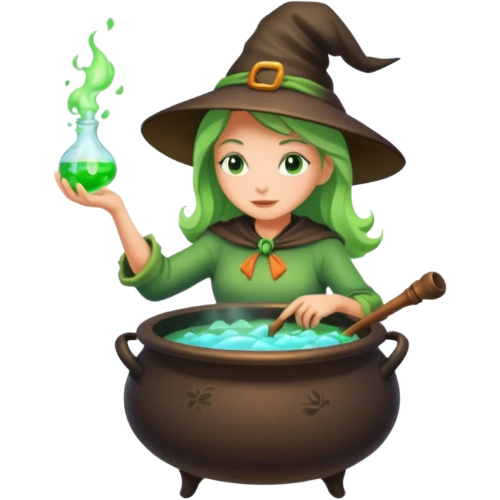 green witch cooking potion emoji