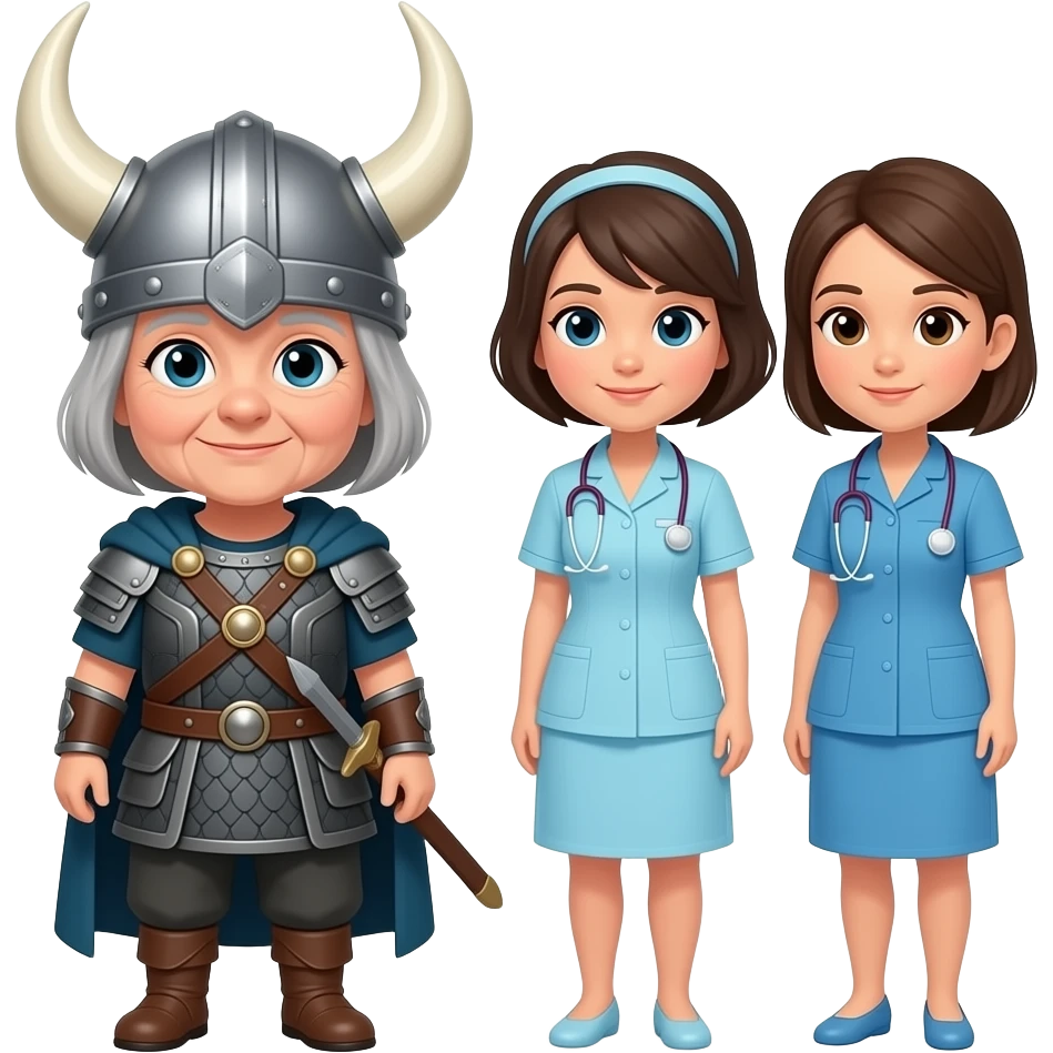 Viking helmet older gray braids, cropped older woman cropped hair  hair woman, older short hair nurse woman and nurse short hair couple emoji