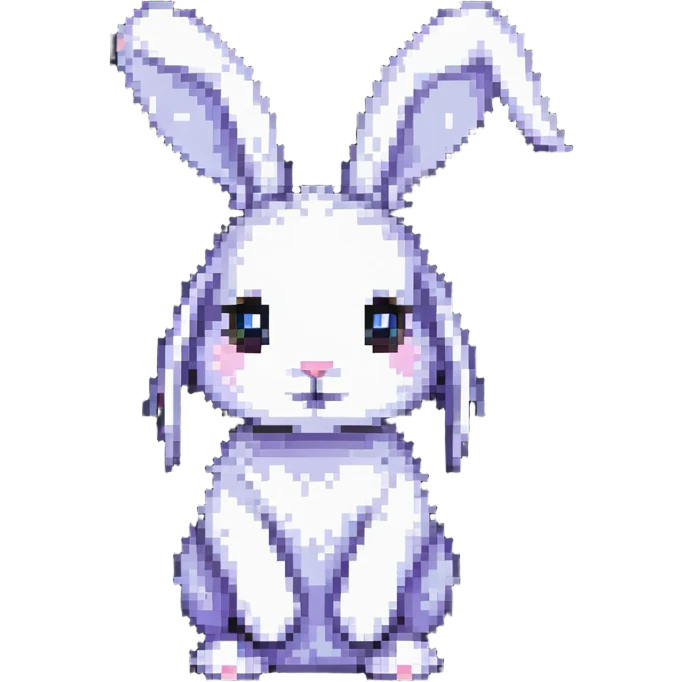cute fuzzy bunny with floppy ears emoji