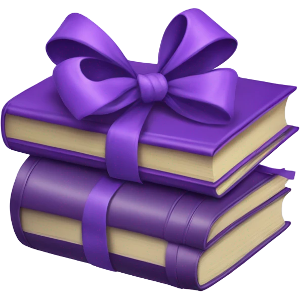 Purple books stick up together tide with a purple bow emoji