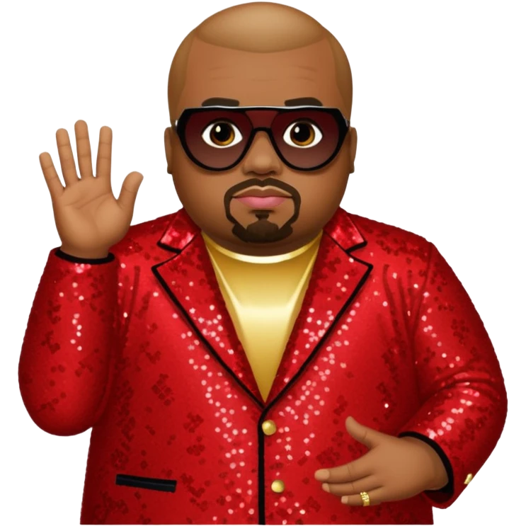 CeeLo Green with red sequin outfit emoji